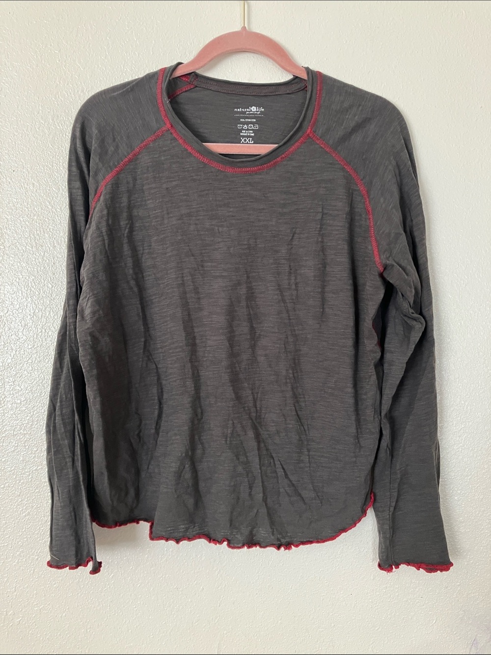 Natural Life Lily Long Sleeve Cotton T Shirt, XXL